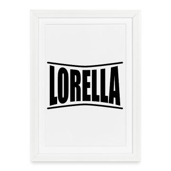 t-shirt prénom Lorella t-shirt idée cadeau - Affiche encadrée (27 × 37 cm) - blanc - Devant