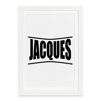 nom t-shirt Jacques t-shirt idée cadeau - Affiche encadrée (27 × 37 cm) - blanc - Devant