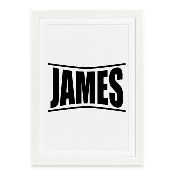 nom t-shirt James t-shirt idée cadeau - Affiche encadrée (27 × 37 cm) - blanc - Devant