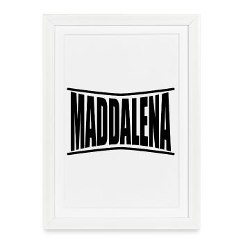nom t-shirt Maddalena t-shirt idée cadeau t-shirt - Affiche encadrée (27 × 37 cm) - blanc - Devant