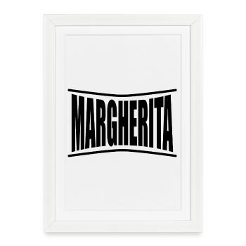 nom t-shirt Margherita t-shirt idée cadeau - Affiche encadrée (27 × 37 cm) - blanc - Devant