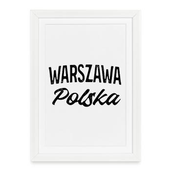 Warszawa Polska lettering in typography style - Framed poster (27 × 37 cm) - white - Front