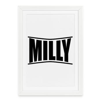 nom du t-shirt Milly idée cadeau t-shirt - Affiche encadrée (27 × 37 cm) - blanc - Devant