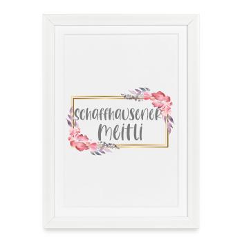 Suisse Schaffhouse fille Cadeau de la patrie - Affiche encadrée (27 × 37 cm) - blanc - Devant
