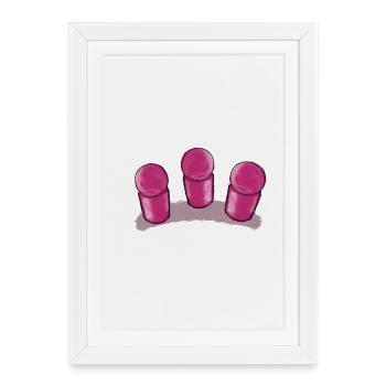 Motif boule et cylindre coloré - figurine de jeu - Affiche encadrée (27 × 37 cm) - blanc - Devant