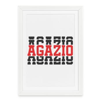 t-shirt Agazio t-shirt idée cadeau texte empilé - Affiche encadrée (27 × 37 cm) - blanc - Devant