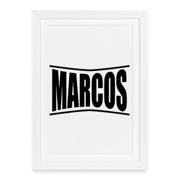 Marcos t-shirt t-shirt idée cadeau - Affiche encadrée (27 × 37 cm) - blanc - Devant