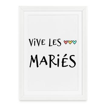 JUST MARRIED. EVJF. SAINT VALENTIN. COUPLE - Affiche encadrée (27 × 37 cm) - blanc - Devant