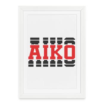 Aiko t-shirt gift idea stacked text - Framed poster (27 × 37 cm) - white - Front