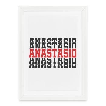 t-shirt Anastasio t-shirt gift stacked text - Framed poster (27 × 37 cm) - white - Front