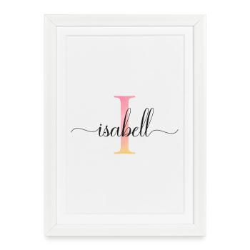 I | Monogram | Name | Isabell |Watercolor - Framed poster (27 × 37 cm) - white - Front