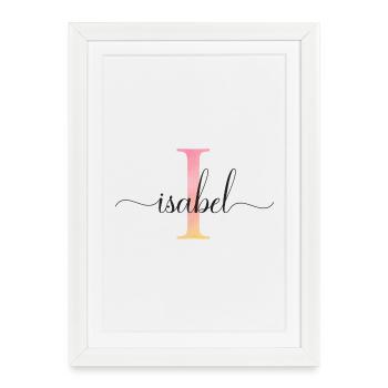I | Monogram | Name | Isabel |Watercolor - Framed poster (27 × 37 cm) - white - Front