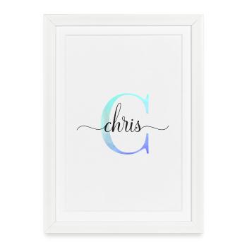 C| Monogram | Name | Chris | Watercolor - Framed poster (27 × 37 cm) - white - Front