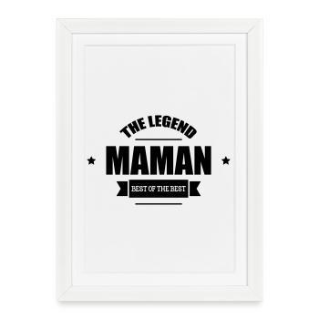 Maman la légende - Affiche encadrée (27 × 37 cm) - blanc - Devant