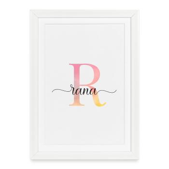 R | Monogram | Name | Rana |Watercolor - Framed poster (27 × 37 cm) - white - Front