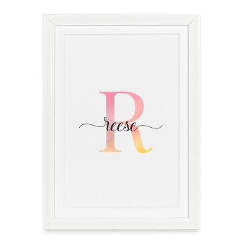 R | Monogram | Name | Reese |Watercolor - Framed poster (27 × 37 cm) - white - Front
