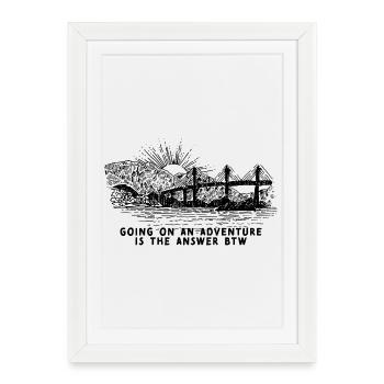 ADVENTURE IS THE ANSWER - Framed poster (27 × 37 cm) - white - Front