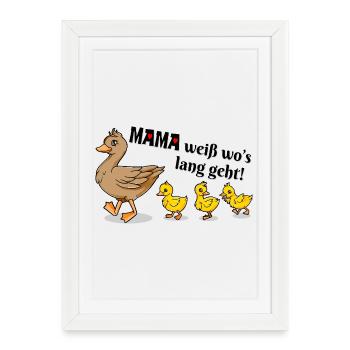 Funny Goose Duck Family Motto Illustration - Framed poster (27 × 37 cm) - white - Front