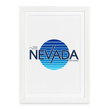 Nevada Sport Denim Vintage Logo - Affiche encadrée (27 × 37 cm) - blanc - Devant