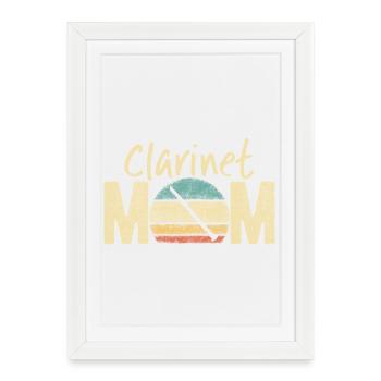 Clarinet Mom Retro Vintage Marching Band Design - Framed poster (27 × 37 cm) - white - Front
