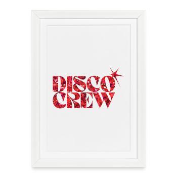 Disco Crew Red Neon Splash - Framed poster (27 × 37 cm) - white - Front