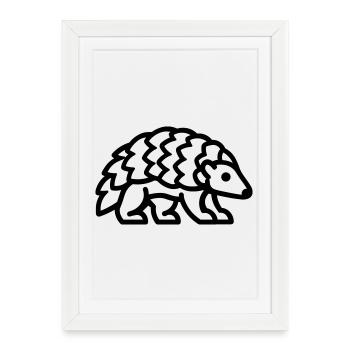 pangolin - Affiche encadrée (27 × 37 cm) - blanc - Devant