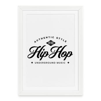Musique Hiphop rétro underground. - Affiche encadrée (27 × 37 cm) - blanc - Devant