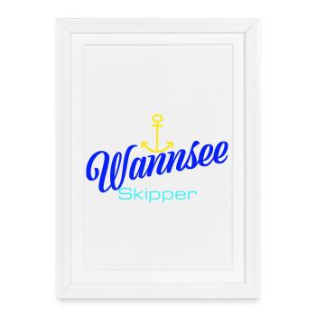 Berlin : Wannsee Skipper avec ancre - Affiche encadrée (27 × 37 cm) - blanc - Devant