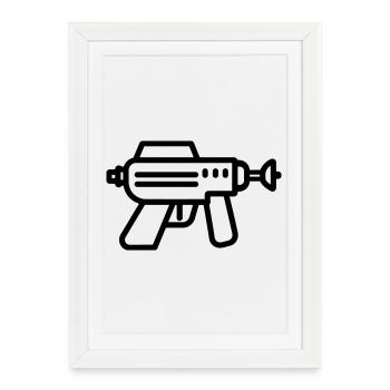pistolet à eau - Affiche encadrée (27 × 37 cm) - blanc - Devant