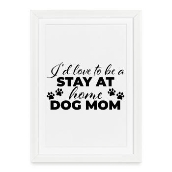 Au foyer chien maman - Affiche encadrée (27 × 37 cm) - blanc - Devant