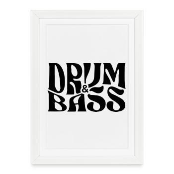 Conception de logo Drum and Bass - Affiche encadrée (27 × 37 cm) - blanc - Devant