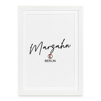 Marzahn - Berlin Flag - Berlin Bear - Berlineri - Framed poster (27 × 37 cm) - white - Front