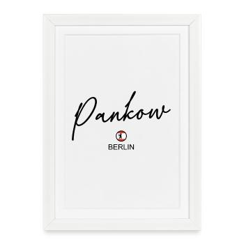Pankow - Berlin Flag - Berlin Bear - Berlinerin - Framed poster (27 × 37 cm) - white - Front