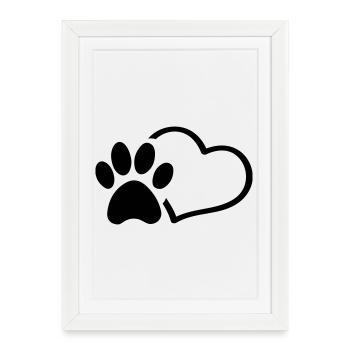 Paw Heart - Framed poster (27 × 37 cm) - white - Front