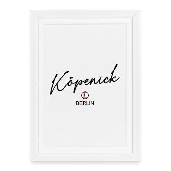 Köpenick - Berlin Flag - Berlin Bear - Framed poster (27 × 37 cm) - white - Front