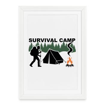 Camp de survie - Affiche encadrée (27 × 37 cm) - blanc - Devant