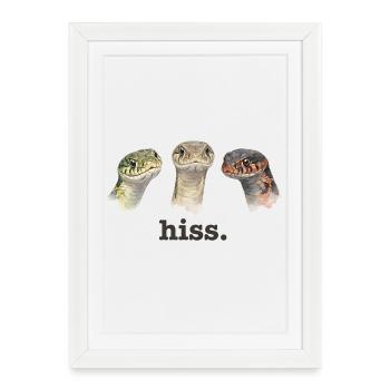 Snake Funny Snake Lover Lusti - Framed poster (27 × 37 cm) - white - Front