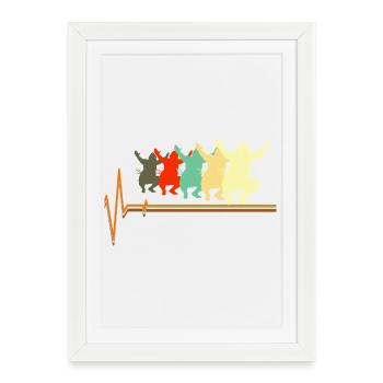 Lutteur de sumo battement de cœur Art martial rétro japonais - Affiche encadrée (27 × 37 cm) - blanc - Devant