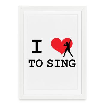 J'aime Chanter - Affiche encadrée (27 × 37 cm) - blanc - Devant