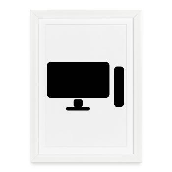 Icône minimaliste de configuration PC – Gamer Design - Affiche encadrée (27 × 37 cm) - blanc - Devant