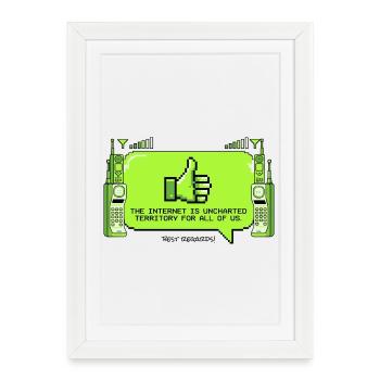 Internet est un territoire inconnu - Affiche encadrée (27 × 37 cm) - blanc - Devant