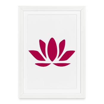 Fleur de lotus Fleur de lotus Fleur rouge Fleurs de nénuphar - Affiche encadrée (27 × 37 cm) - blanc - Devant