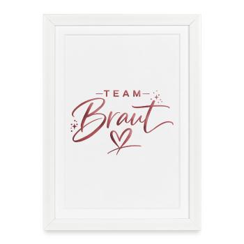 Team Brat Heart Font Logo - Framed poster (27 × 37 cm) - white - Front