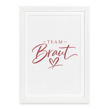 Team Bride Heart Script - Framed poster (27 × 37 cm) - white - Front