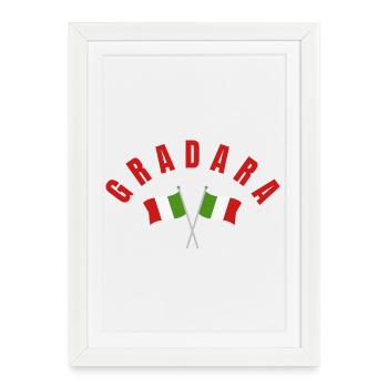 Gradara Italian Flags Crest - Framed poster (27 × 37 cm) - white - Front