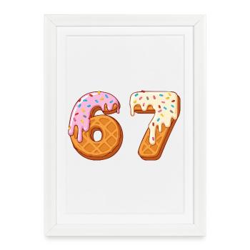 67 - Sixty Seven Number 67 Waffle Ic-e Cream Six  - Framed poster (27 × 37 cm) - white - Front
