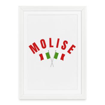 Molise a traversé les drapeaux italiens - Affiche encadrée (27 × 37 cm) - blanc - Devant