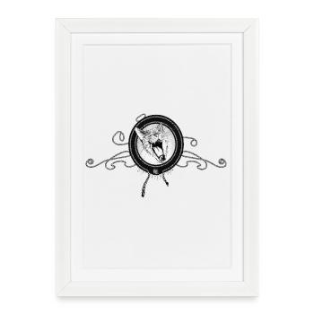 Vintage Rock Cat – Wool & Music Design - Framed poster (27 × 37 cm) - white - Front