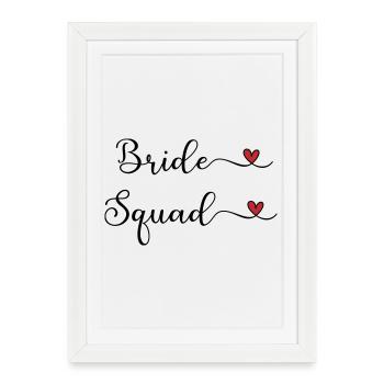 Équipe de la Mariée - Équipe Braut - Affiche encadrée (27 × 37 cm) - blanc - Devant