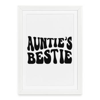 Meilleure amie de tante, idée de cadeau mignon pour filleul - Affiche encadrée (27 × 37 cm) - blanc - Devant